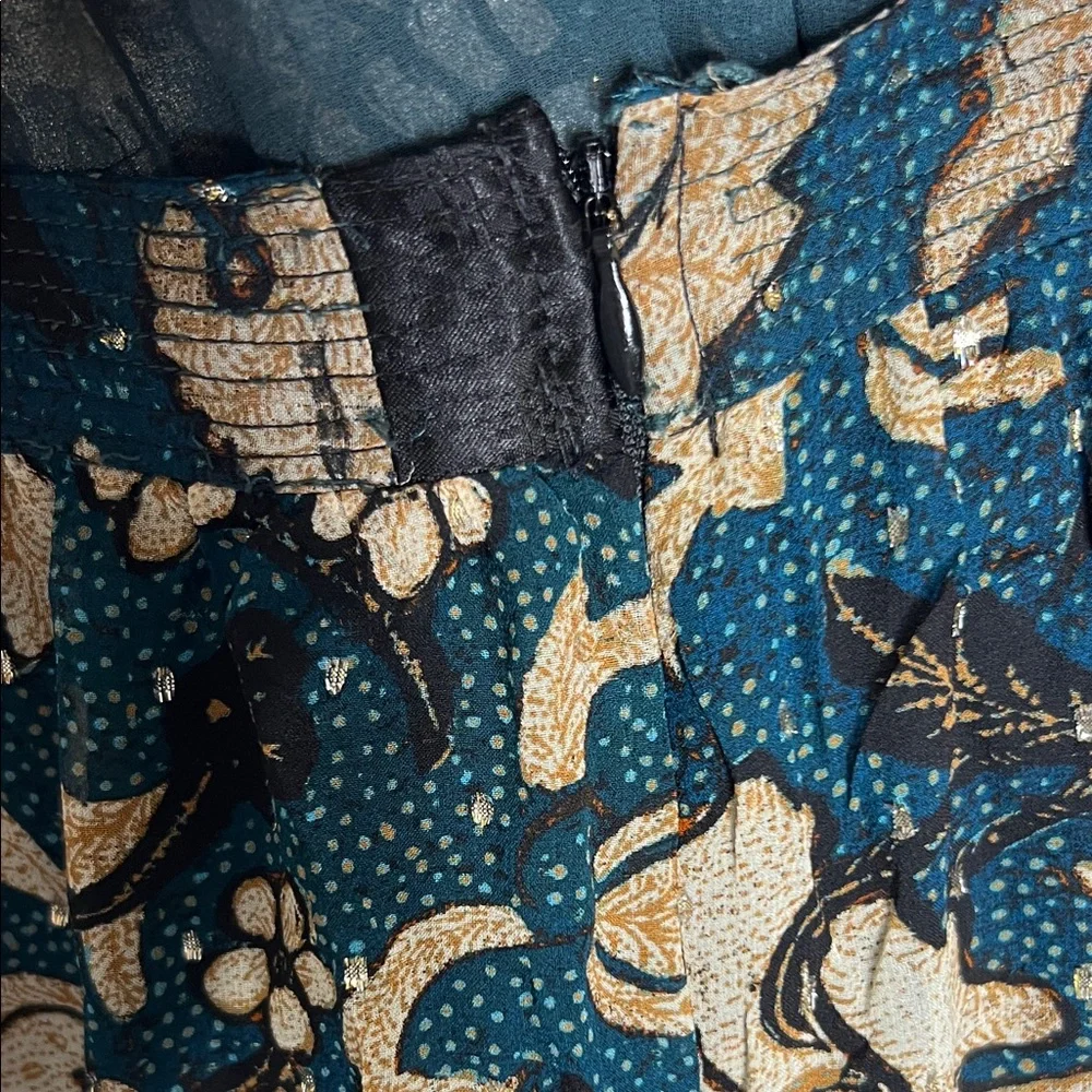 Ulla Johnson Meja Floral Patterned Blue and Cream Skirt - Picture 5 of 6